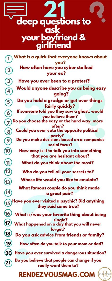 20 Questions To Ask Your Boyfriend