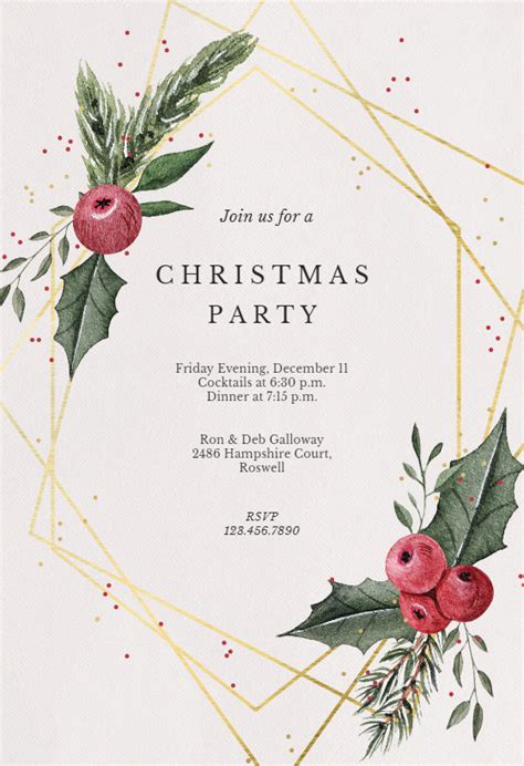 Grab it and make your invitation superb and unique. Geometric frame - Christmas Invitation Template (Free ...