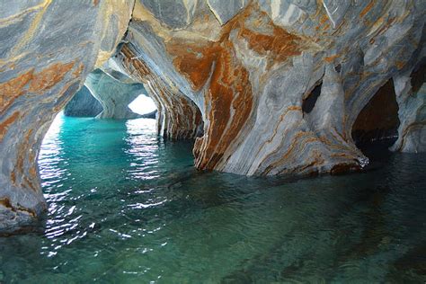 Cave Chapel Chile Erosion Lake Landscape Marble Nature