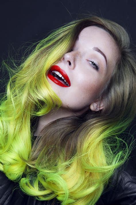 Neon Yellow Ombre By Cameron Lesiege For Paul Mitchell Pravana Neons