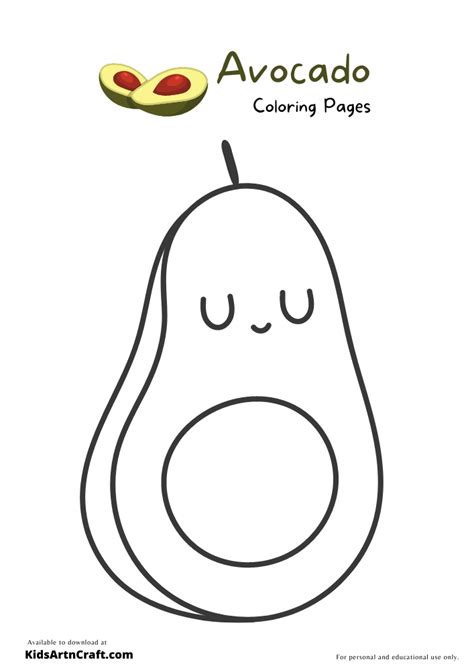 Avocado Coloring Pages For Kids Free Printables Kids Art And Craft