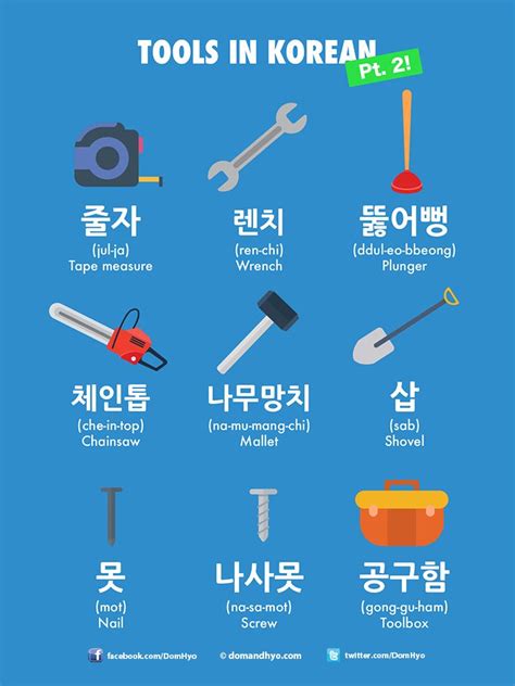 Tools In Korean Pt Korean Language Learn Korean Learn Basic Korean