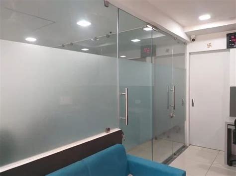 12mm toughened glass office partition at rs 300 sq ft glass partition in vadodara id