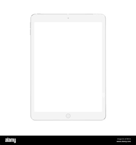 Realistic Vector Digital Soft White Tablet Mock Up With White Blank