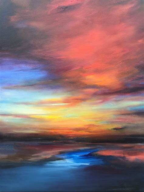 Sunset Painting Ideas On Canvas Romantic Sunset — Palette Knife Oil