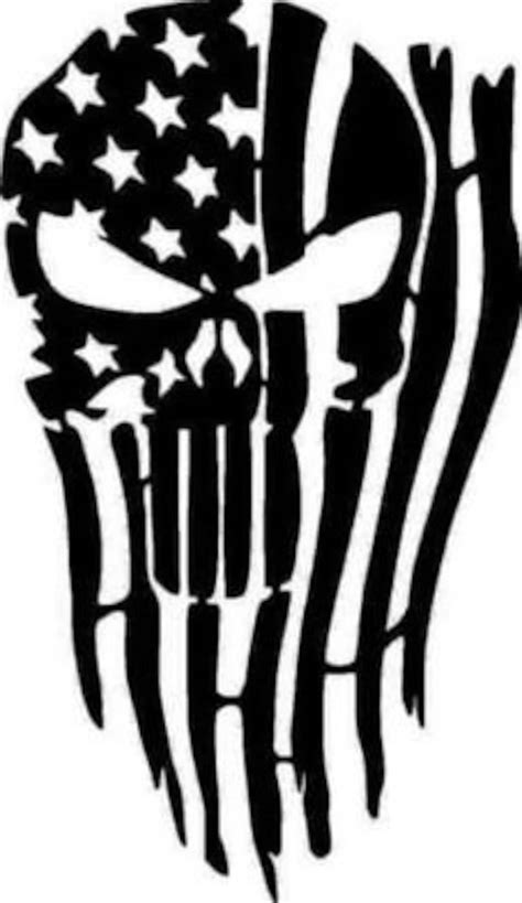 Punisher Skull In American Flag Svg File Instant Download Etsy Singapore