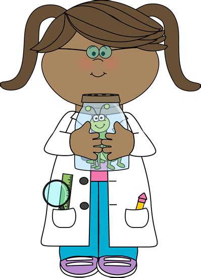 All science clip art are png format and transparent background. Girl Scientist with Insect Jar | Plakat, Grafika