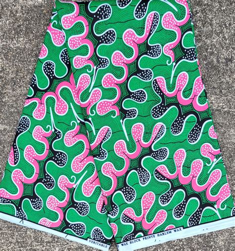 Pink And Green African Print Fabric 527