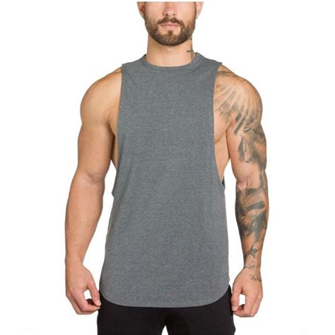 Buy Yeehoo Men S Fitted Muscle Stringer Vest Cut Open Sides Workout Tank Tops Gym Bodybuilding T