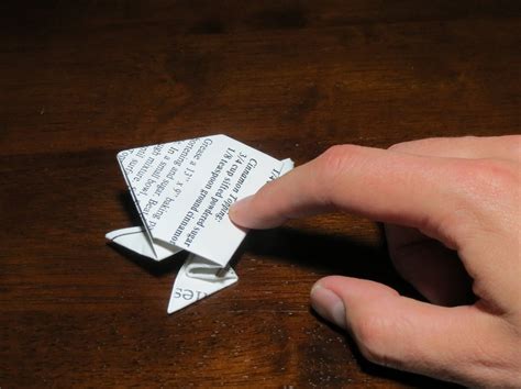 Leave a comment & submit your photo on the last page here. Jumping Frog Printable Origami Instructions