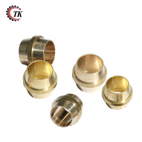 10pcs Dot Air Brake Tubing Brass Fit Compression Sleeve Fitting