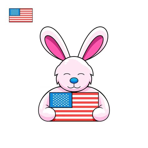 Rabbit With American Flag Concept Vector Art At Vecteezy