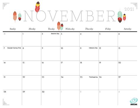 Printable Calendar Imom 2021 Colorful Printable Calendar For Moms