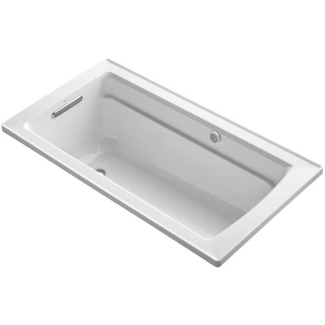 Five bathing technologies offer unique experiences with real benefits. KOHLER Tercet 5 ft. Center Drain Bathtub in White-K-1161-0 ...
