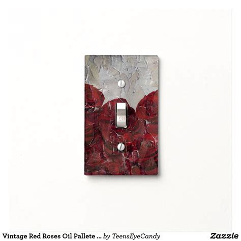 Vintage Red Roses Oil Pallete Texture Light Switch Cover # ...
