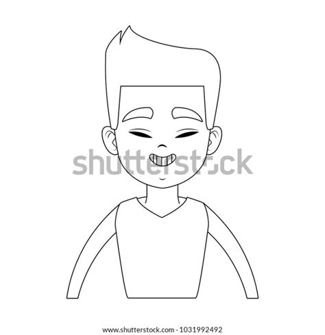 Funny Chinese Man Face Stock Vector Royalty Free 1031992492