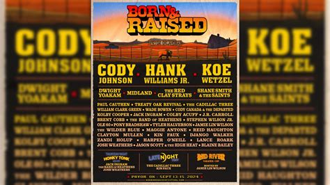 Cody Johnson, Koe Wetzel & More Among 2024 Born & Raised Festival