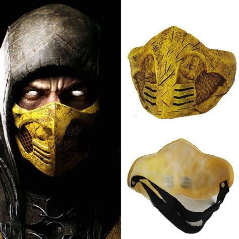Takerlama Game For Mortal Kombat X Mask Cosplay Scorpion Halloween
