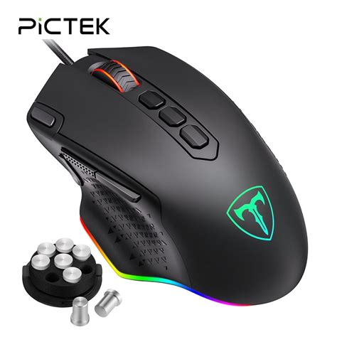 Pictek 12000dpi Wired Gaming Mouse Gamer Ergonomic Mouse Usb With Rgb