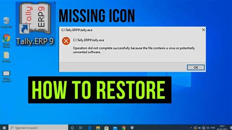 How To Restore Tally Erp 9 Icon Missing In Windows 10 Tallyexe File