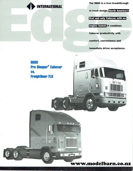 International 9800 Coe Verses Freightliner Flb Truck Brochure Books