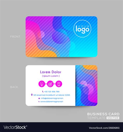 Modern Business Card Design With Vibrant Bold Vector Image