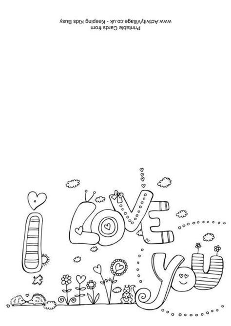 Select from 35919 printable crafts of cartoons, nature, animals, bible and many more. I Love You Colouring Card