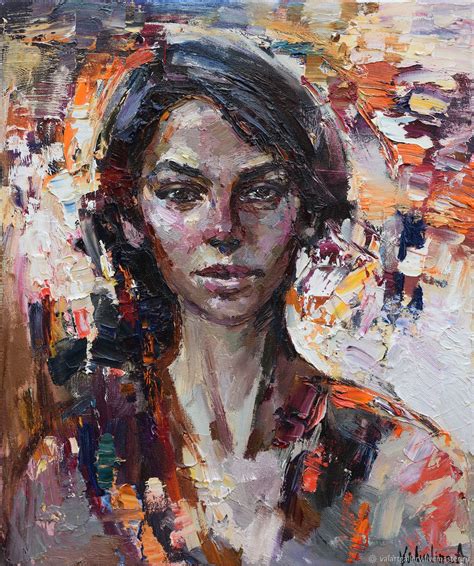Abstract Girl Portrait Painting 14 Original Oil