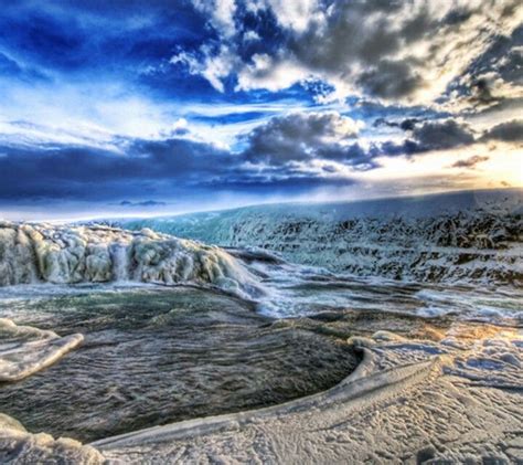 Beauty Gullfoss Waterfall Iceland Landscape Waterfall