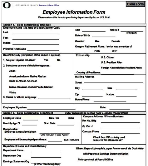 Sample Employee Information Form Business Letter Format What Is