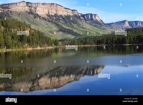 Hermosa Cliffs Reflected In Haviland Lake Durango Co Stock Photo Alamy