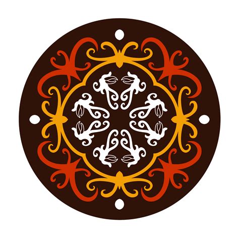 Typical Pattern Of The Dayak Tribe In A Circle 16774403 Png