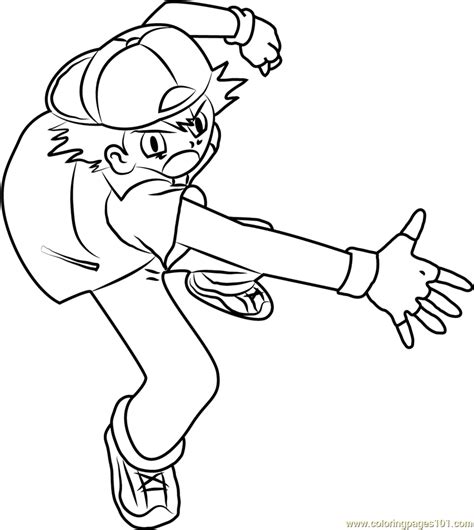 The coloring page is printable and can be used in the classroom or at home. Ash throwing a Pokeball Coloring Page for Kids - Free Ash ...
