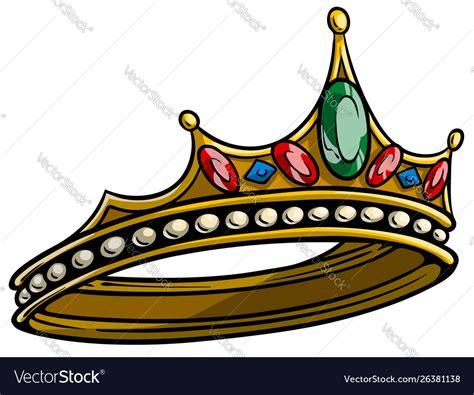 Cartoon Golden Royal Queen Tiara Royalty Free Vector Image