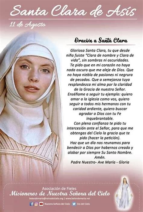Bella Flor De Asis Santa Clara De Asis Frases De Santos Oraciones My