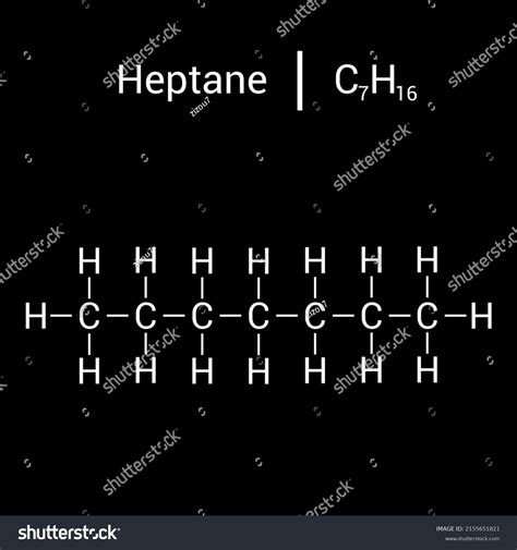 Chemical Structure Heptane C7h16 Stock Vector Royalty Free 2155651821