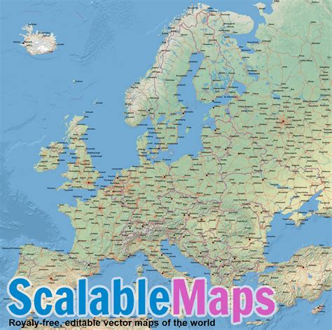 Large Scale Road Map Of Europe Map Of World