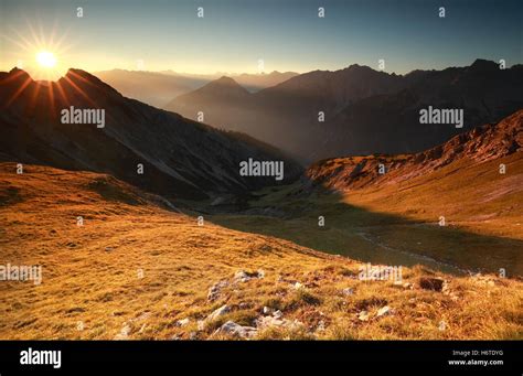 Beautiful Sunrise In The Alps Hi Res Stock Photography And Images Alamy