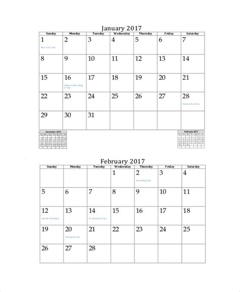 Mini Calendar Pages Aalopez