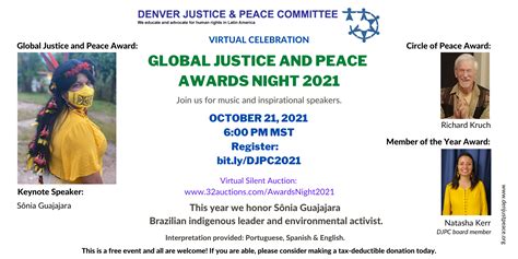 You Are Invited To Our 2021 Virtual Annual Global Justice And Peace
