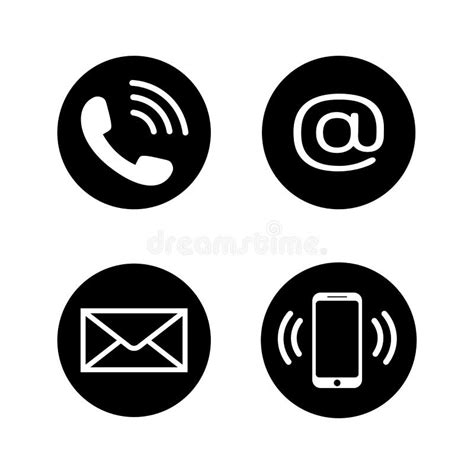 Contact Icons In Flat Style Stock Illustration Illustration Of Letter