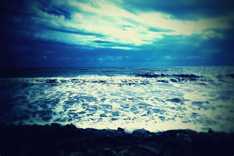 beach blue clouds dawn horizon nature ocean sea seascape seashore sky water waves