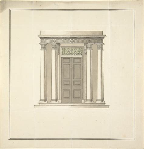 Anonymous British 18th Century Design For A Doorway With A Portico