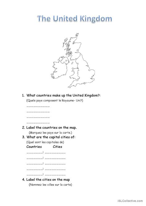 United Kingdom Worksheet English Esl Worksheets Pdf And Doc