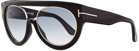 Tom Ford Alana Modified Plastic Aviator Sunglasses Black Shopstyle