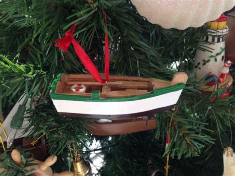 Buy Green Wooden Rowboat Christmas Tree Ornament Beach Decor