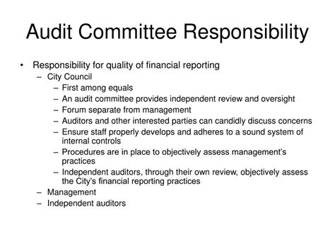 Ppt Role Of The Audit Committee Powerpoint Presentation Free