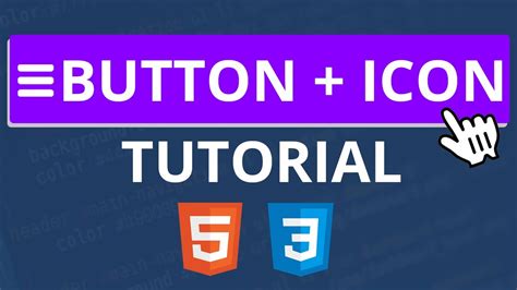 Button With Icon Tutorial Css And Html Youtube