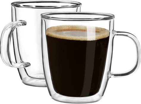 Buy Double Wall Glass Coffee Mugs Set Of 2 12 Ounces Glass Clear Coffee Cups Insulated