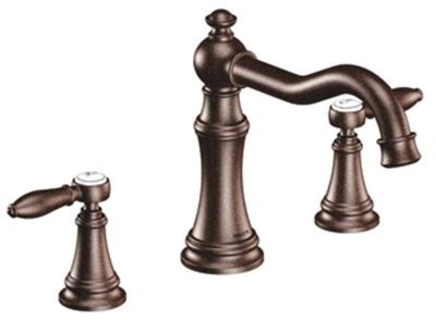Widespread faucets black brass bronze chrome copper gold iron nickel oil rubbed bronze stainless steel steel american standard blanco chicago faucets danze delta faucet duravit elkay fortis grohe america, inc. Moen TS22103ORB Weymouth Double Handle Roman Tub Filler ...